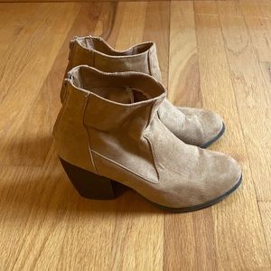 Tan suede ankle boots